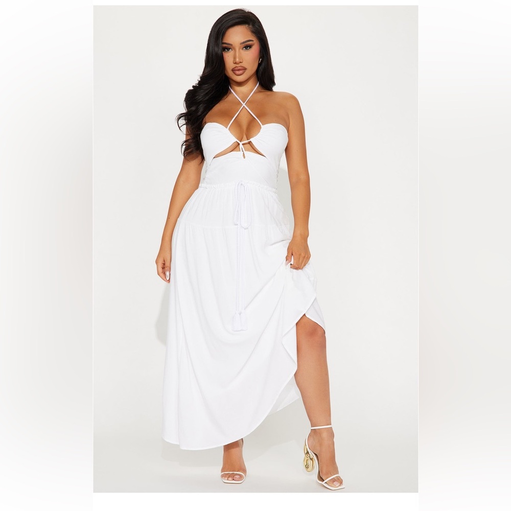 Cutout maxi dress in white